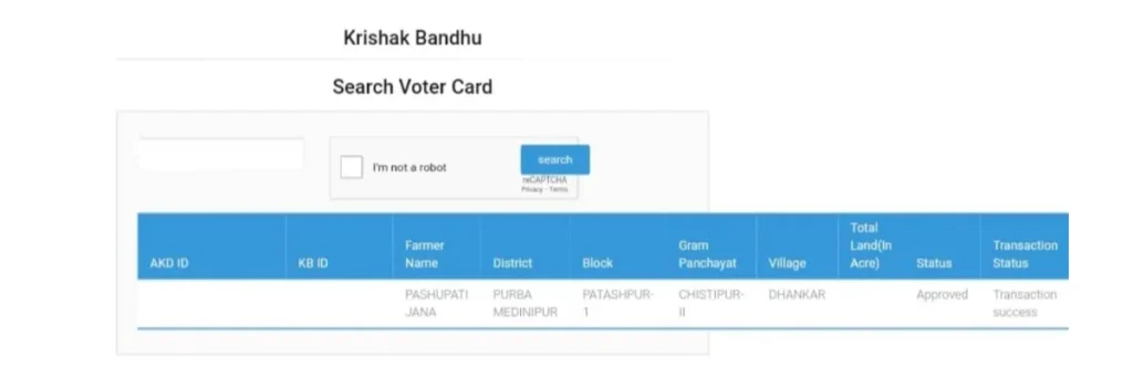 Krishak Bandhu Status Check